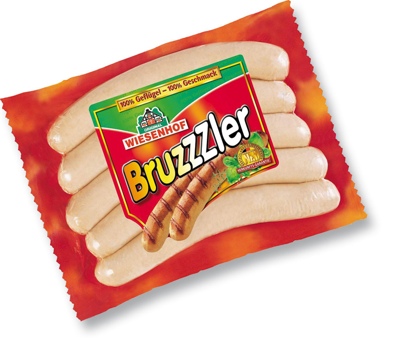 Bruzzzler – Geflügelbratwurst, natur, 5 x 80 g
